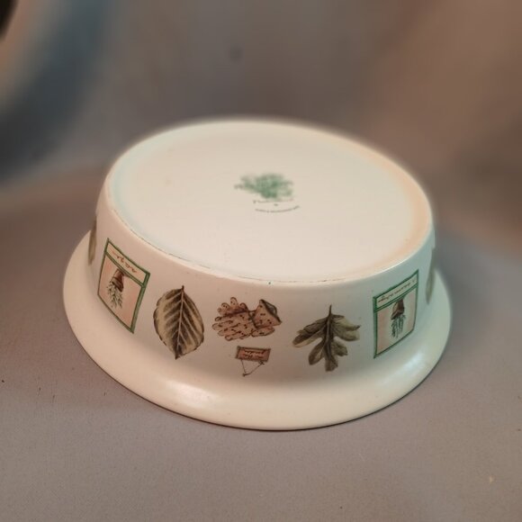 Pfaltzgraff 9" Round Vegetable Bowl Naturewood Stoneware Vintage 1997 Garden - Picture 3 of 8